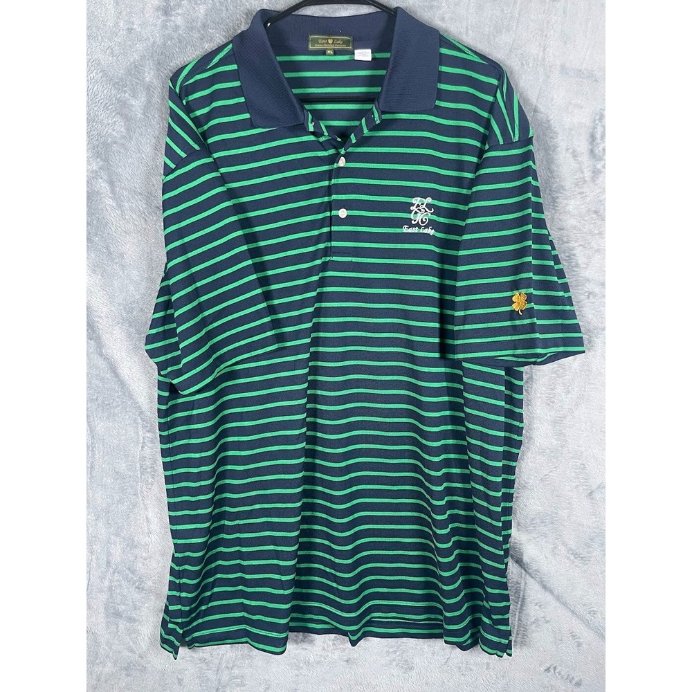 Eastlake Golf Atlanta Men's Shamrock Collection Polo Shirt Green Blue Size XL